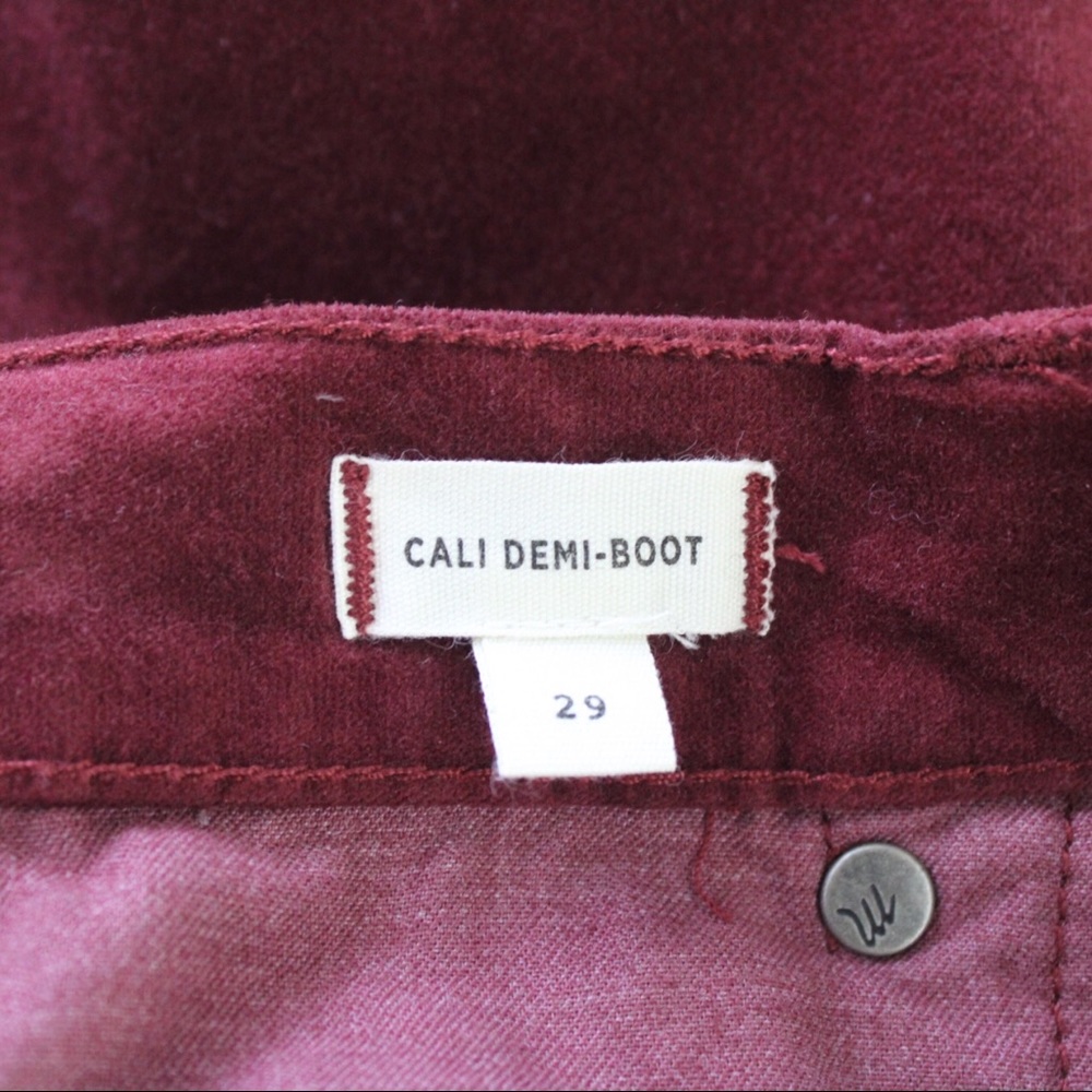 Madewell Cali Demi-Boot Burgundy Corduroy Pants - Picture 6 of 7